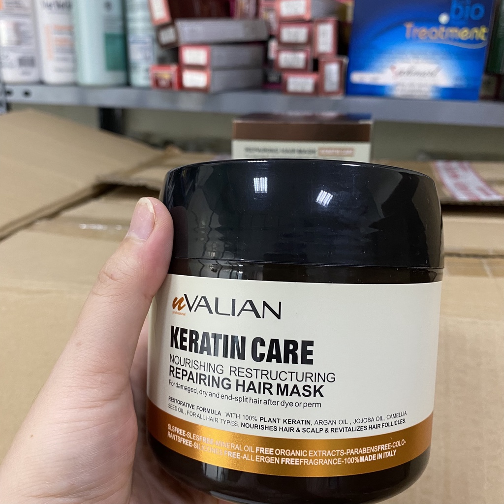 Dầu Gội VALIAN keratin kiềm dầu siêu phục hồi mềm mượt chống rụng tóc cặp 500 ml chính hãng