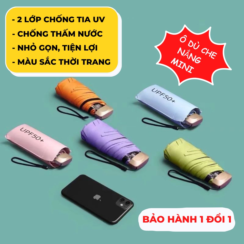 Dù Mini Ô Dù Gấp Gọn Che Mưa Nắng Chống Tia UV Cao Cấp TIME HOME
