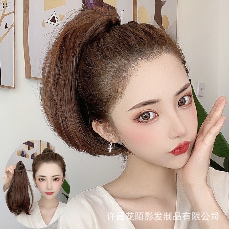 Tóc giả MISS FANCY kiểu đuôi ngựa 30cm ngắn thẳng mượt thời trang cho nữ