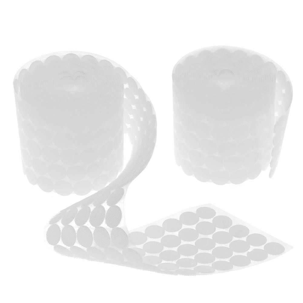 Cuộn 500 cặp miếng dán hình tròn màu trắng 10 mm 15mm 20 mm đa năng