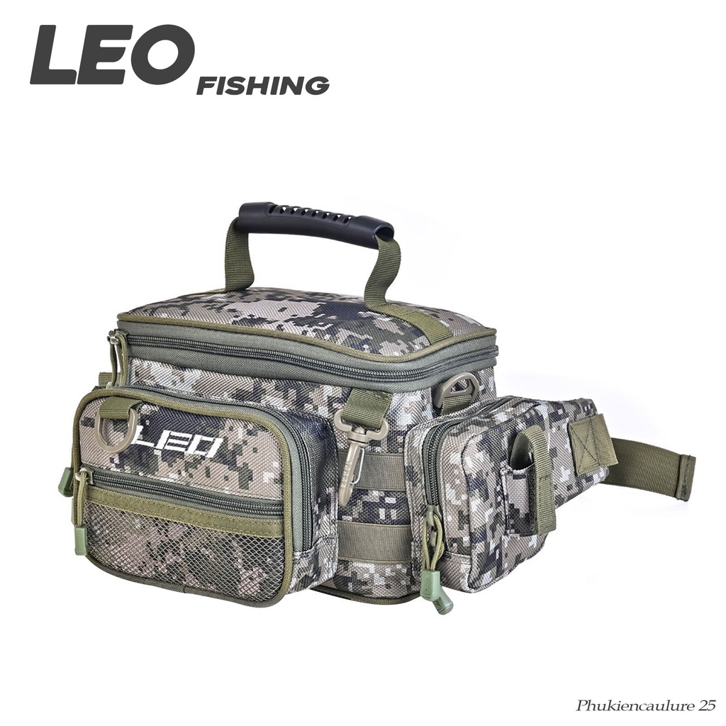 Túi đựng dụng cụ dã ngoại, câu cá LEO FISHING đeo chéo, đeo hông tiện lợi phukiencaulure25