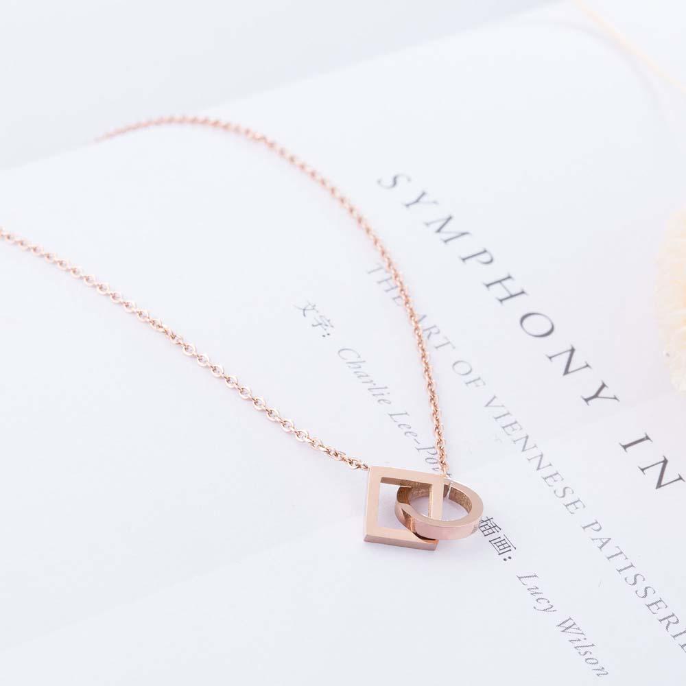 Vòng cổ Mặt Hoa Hồng Thanh Lịch Hợp Thời Trang|Trang Sức Thời Trang Hình Vuông Koean
