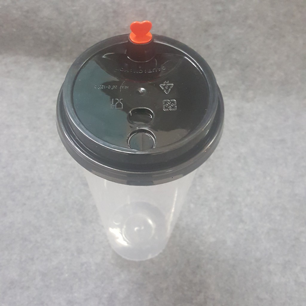 200 LY NHỰA DÀY NẮP TIM ĐỎ 500ML - CỐC NHỰA NẮP TIM DÀY