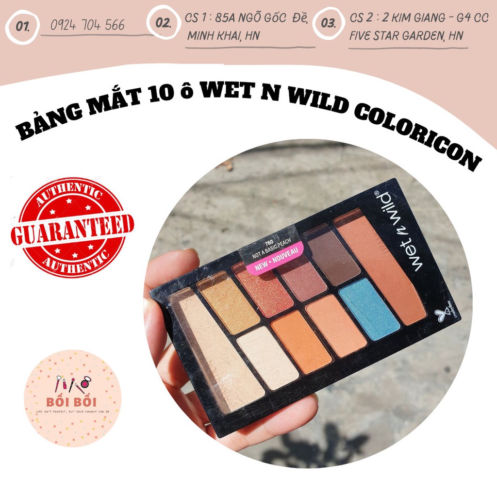 (LUÔN HỎI KHO TRƯỚC KHI ĐẶT) BẢNG MẮT 10 ô WET N WILD COLORICON