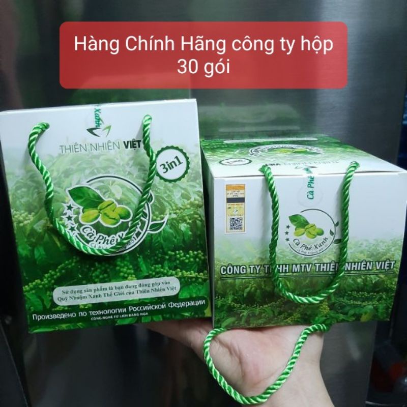 {Chính Hãng 100%}Cafe xanh 30 gói ❣️ 295k - FREESHIP ❣️ Cafe xanh kháng mỡ thiên nhiên việt 30 gói, Cafe giảm cân
