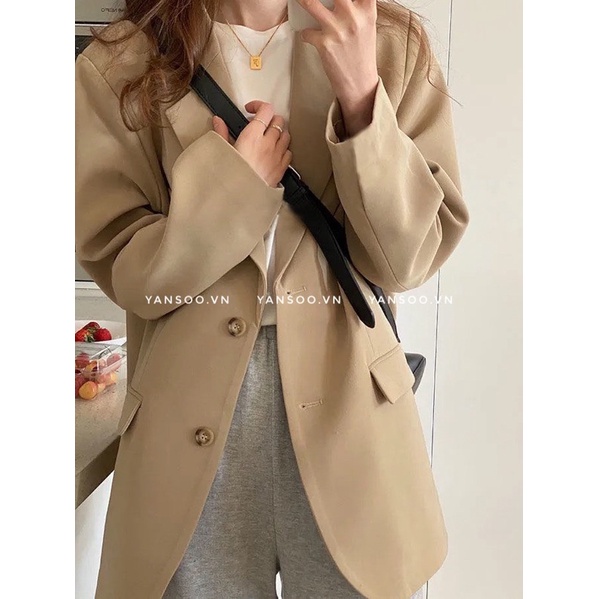 Áo khoác blazer túi nắp hai lớp xịn , áo vest basic hàng cao cấp by YANSOO