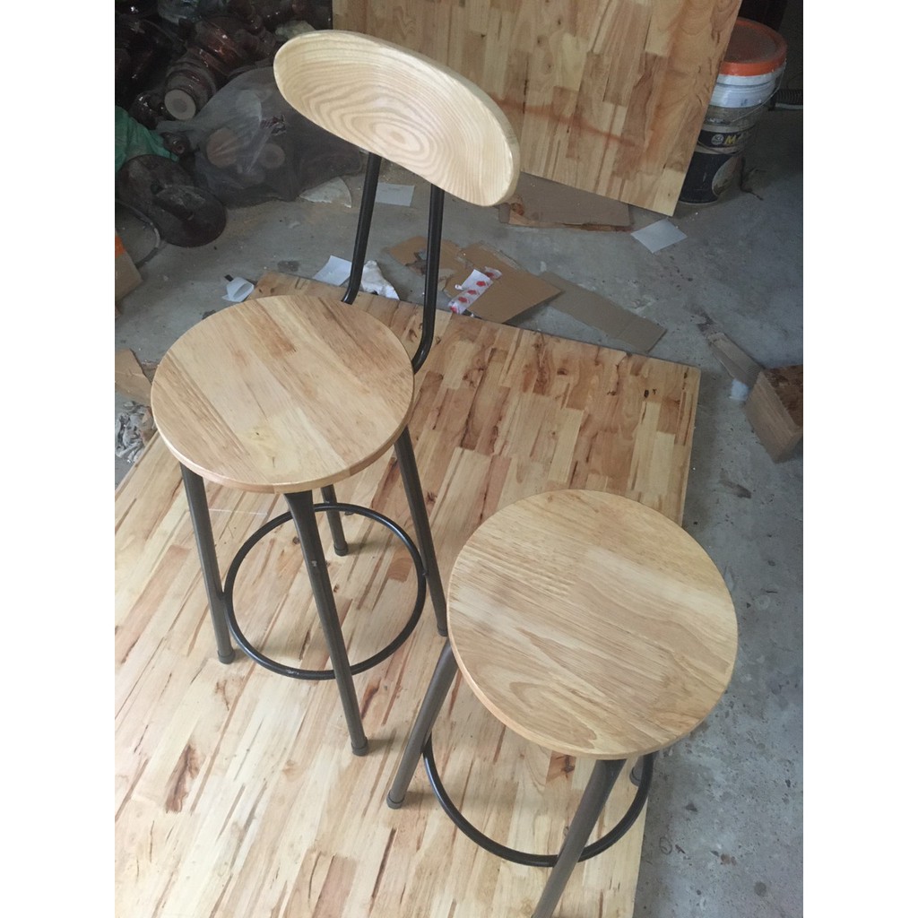 Ghế gỗ quầy bar loại cao 75cm, 60cm, 45cm