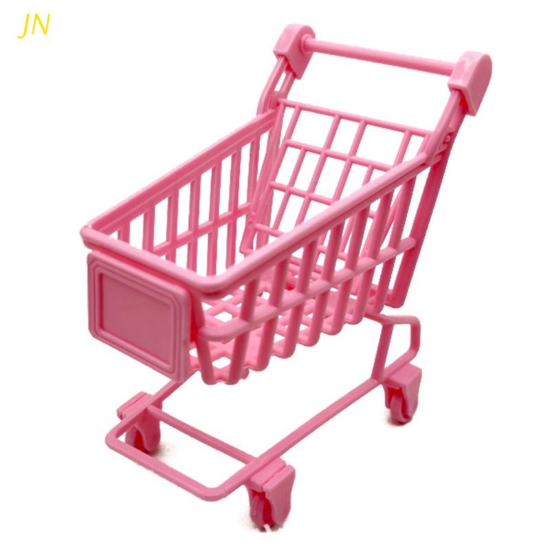 Mô Hình Xe Đẩy Siêu Thị Mini Trang Trí Cho Nhà Búp Bê