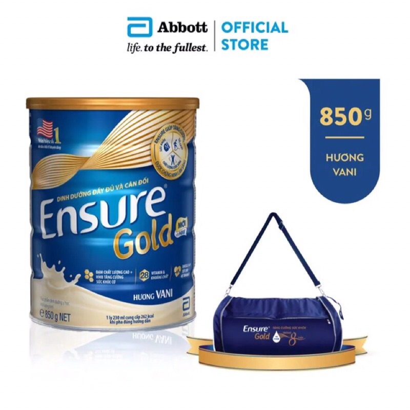 Sữ ensure gold Hương lúa mạch/ vani 850g