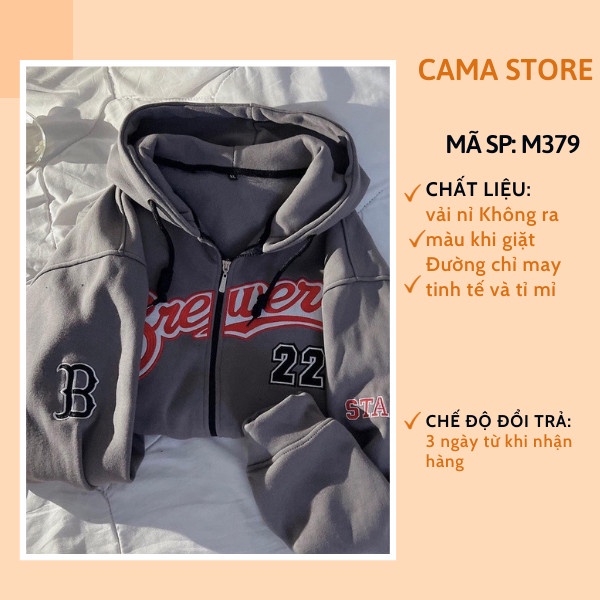 Áo khoác nỉ nữ hoodie form rộng cute hàn quốc CaMa Store M379 | BigBuy360 - bigbuy360.vn