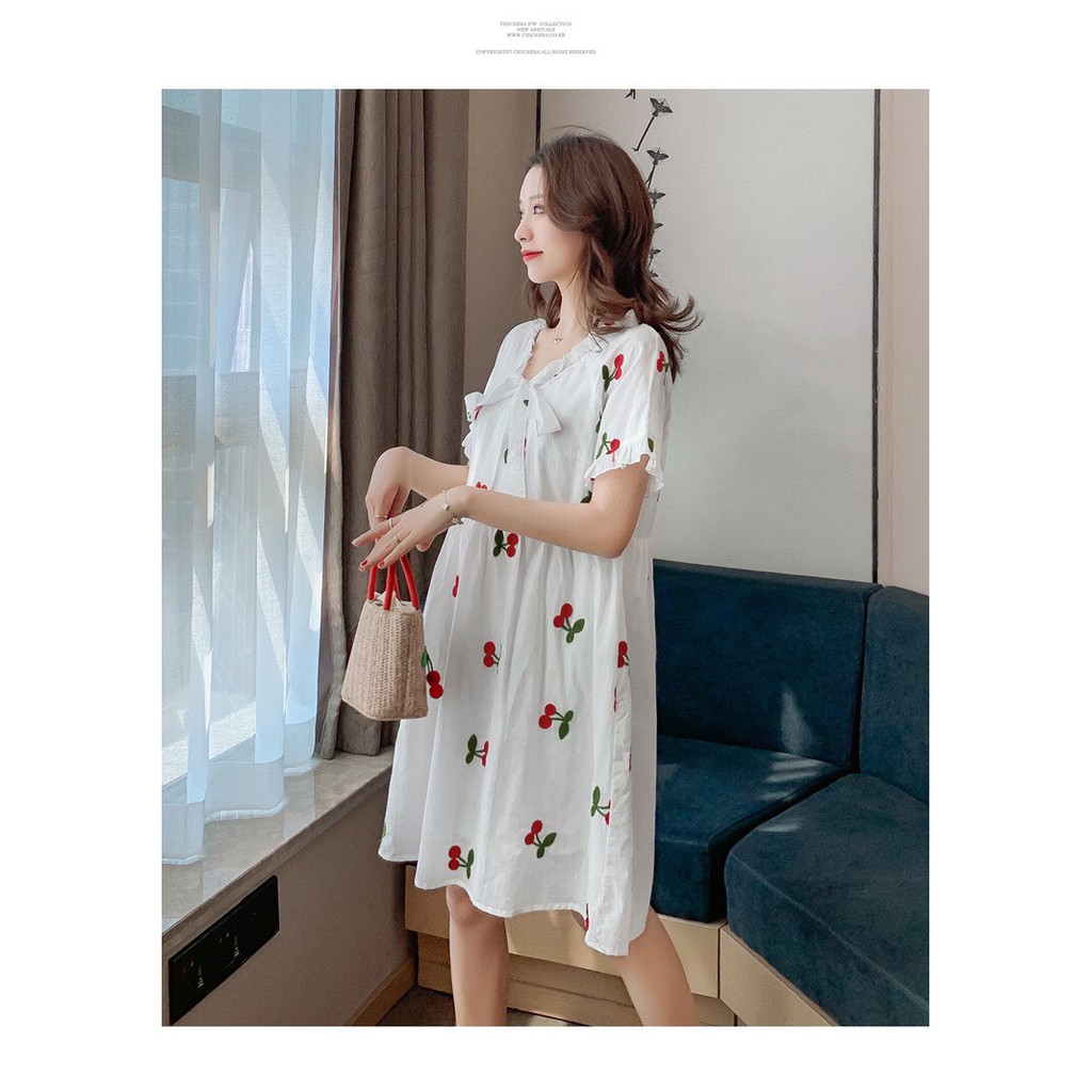 Babydoll Họa Tiết Cherry Kiểu Dáng Xòe Siêu Đẹp | BigBuy360 - bigbuy360.vn