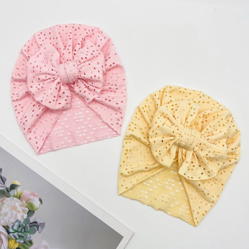 Mũ Polyester Thắt Nơ Thoáng Khí Thời Trang Mùa Hè Cho Bé Sơ Sinh