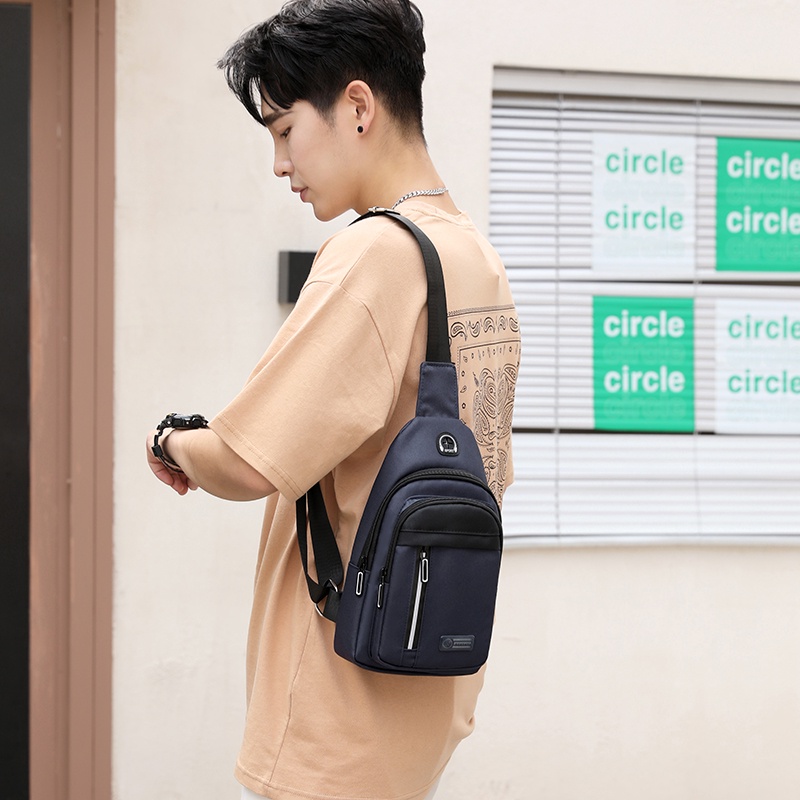 Túi đeo chéo vai vải bố phong cách mới sức chứa lớn đơn giản dễ phối đồ cho nam