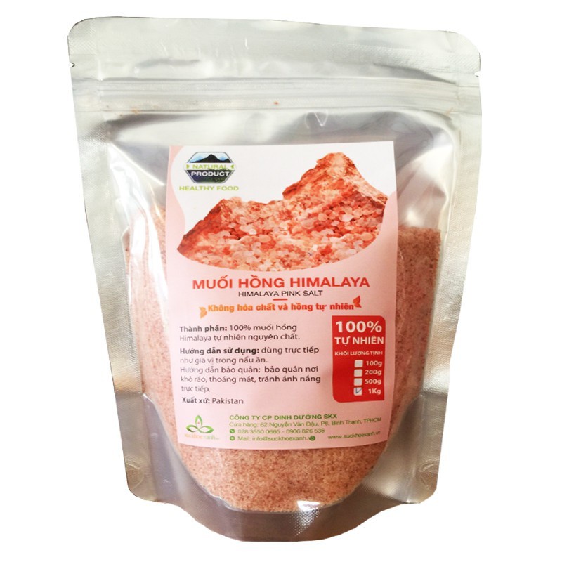 Muối hồng Himalaya nhập khẩu Pakistan loại hạt mịn (1kg)