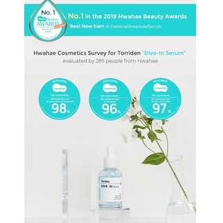 [HÀNG MỚI] Torriden Serum B5 cấp nước Hyaluronic Acid dưỡng ẩm, phục hồi bảo vệ da - TORRIDEN Dive-in Serum 50ml