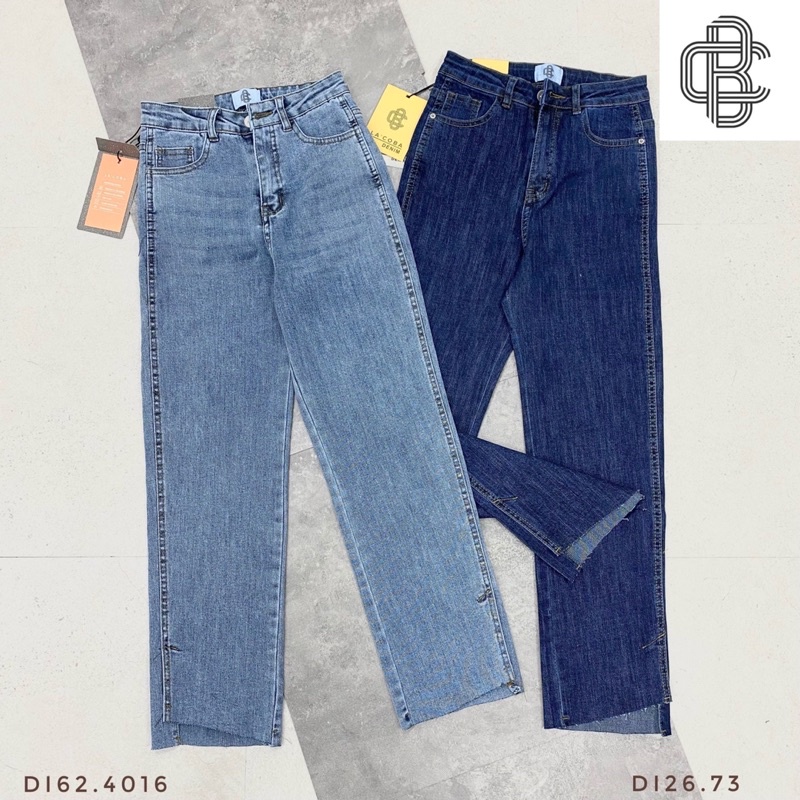 Quần bò ống đứng co dãn form đẹp, Quần jean ống suông cạp cao QS2425 - NhiNhi Shop