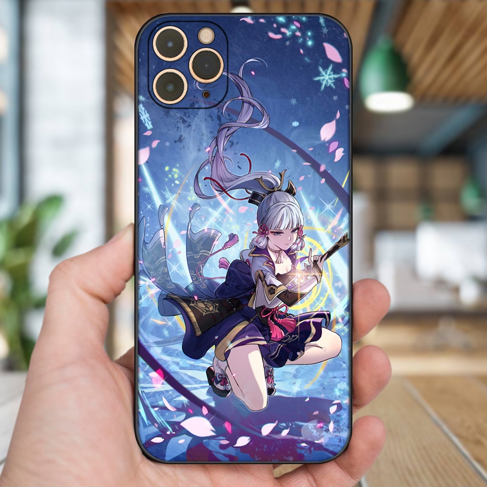 Ốp lưng iPhone 11 Pro Max dẻo đen cạnh vuông in hình Ayaka Genshin Impact