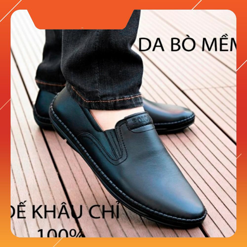 Giầy Lười Nam Da Bò Thật - Bảo hành 12 tháng < size từ 37-43>