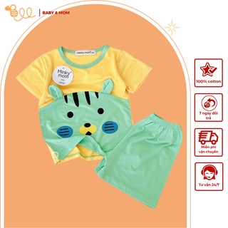 Bộ quần áo thun cho bé BEEBABY, áo thun cho bé trai, bé gái từ 8-16kg chất liệu thun lạnh cao cấp