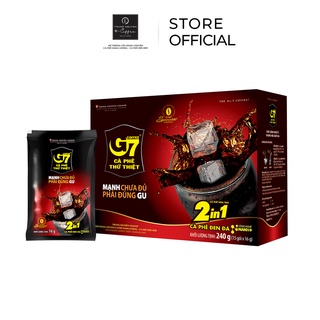 Cà phê g7 2in1 hòa tan đen trung nguyên legend hộp 15 gói