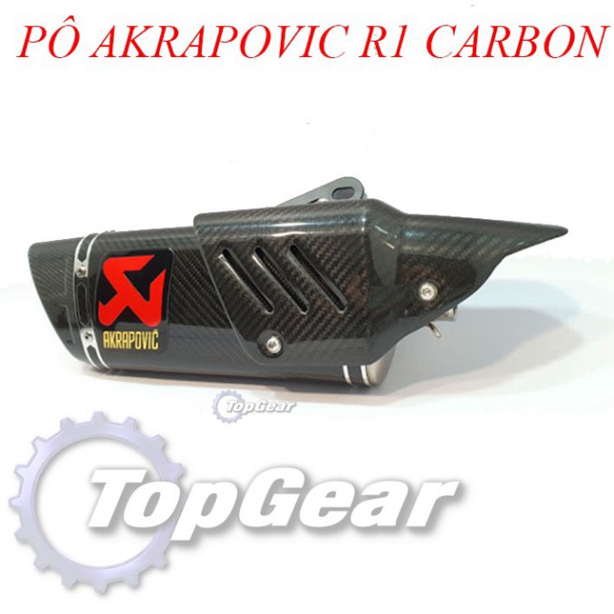 Pô Akrapovic R1 full Carbon - Cổ đi kèm tùy xe  <TOPGEAR>