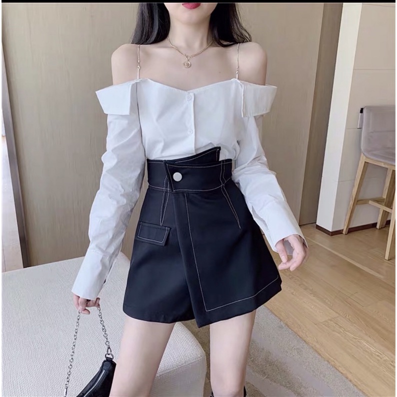 Quần Giả Váy Vạt Chéo Chỉ Nổi🥰Giảm 30%🥰Quần Giả Váy Thiết Kế Theo Phong Cách Hàn Quốc ,Có Video Và Ảnh Thật