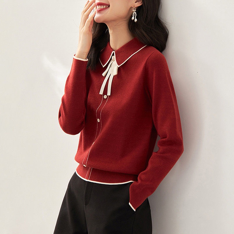 Áo sweater cổ búp bê thời trang xinh xắn cho nữ