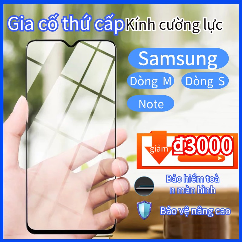 9D Kính Cường Lực Miếng dán màn hình Samsung Galaxy M02 M10 M11 M20 M21 M31 M51 Note 10 20 Lite S20 Fe S21 + 5g