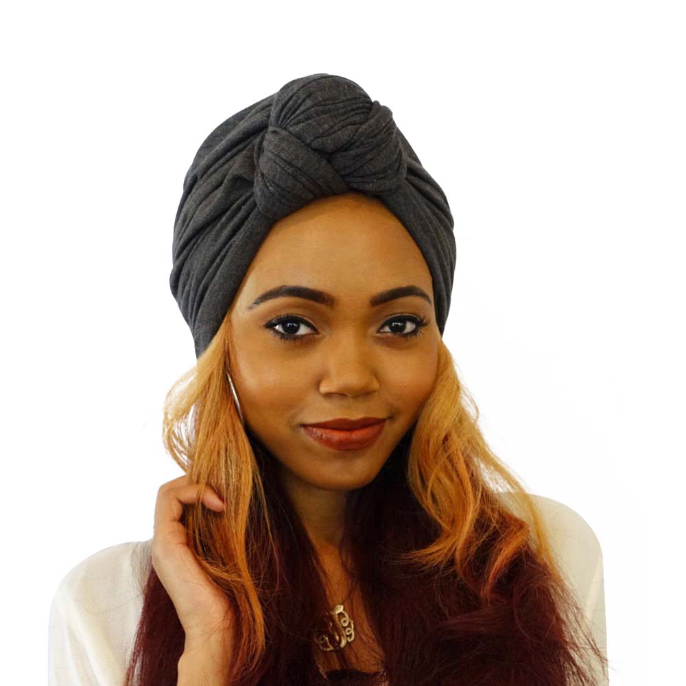Mũ Turban Vải Cotton Màu Trơn Thắt Nút Phong Cách Boho Thời Trang Cho Nữ
