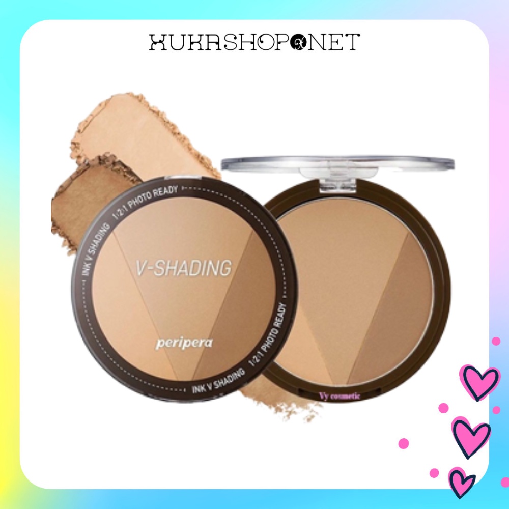 Phấn tạo khối/ bắt sáng Peripera Ink V Shading trang điểm cho khuôn mặt thon gọn 9.5g