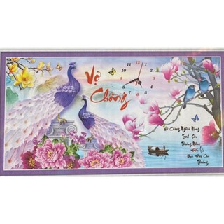 Tranh đính đá Đồng Hồ Vợ Chồng Lg1011 (90x50) chưa đính