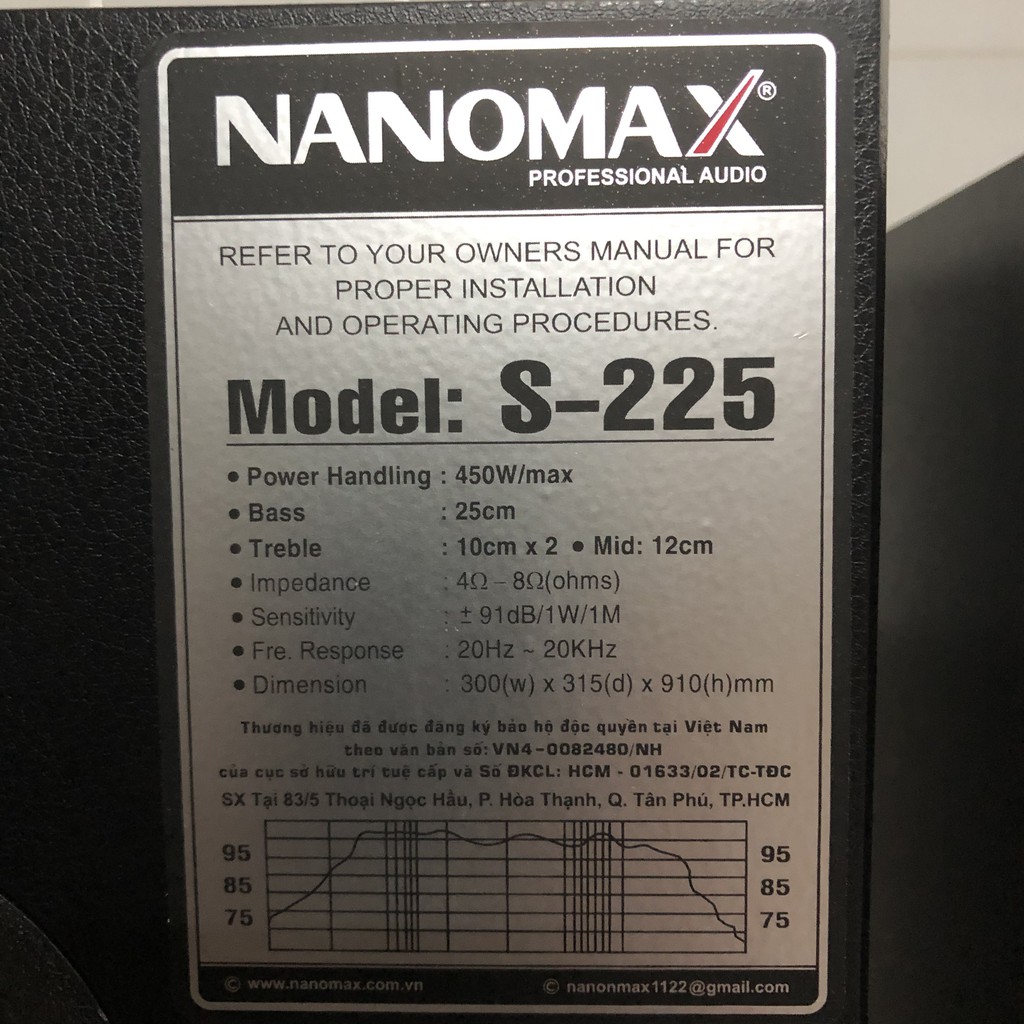 Loa Karaoke Đứng Nanomax S-225