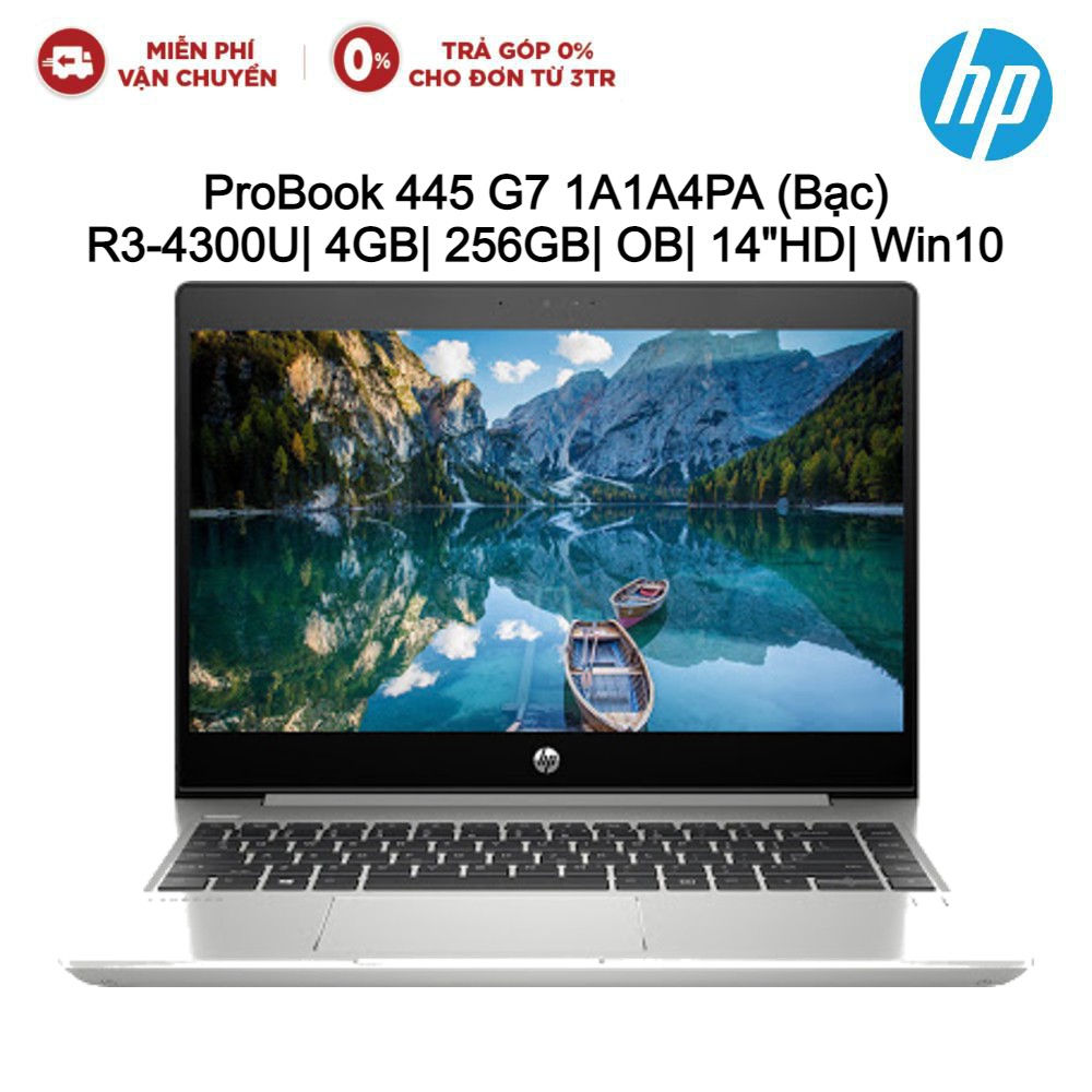 [Mã ELMALL83 giảm 6% đơn 1TR] Laptop HP ProBook 445 G7 1A1A4PA R3-4300U| 4GB| 256GB| OB| 14"HD| Win10-Hàng chính hãng | BigBuy360 - bigbuy360.vn