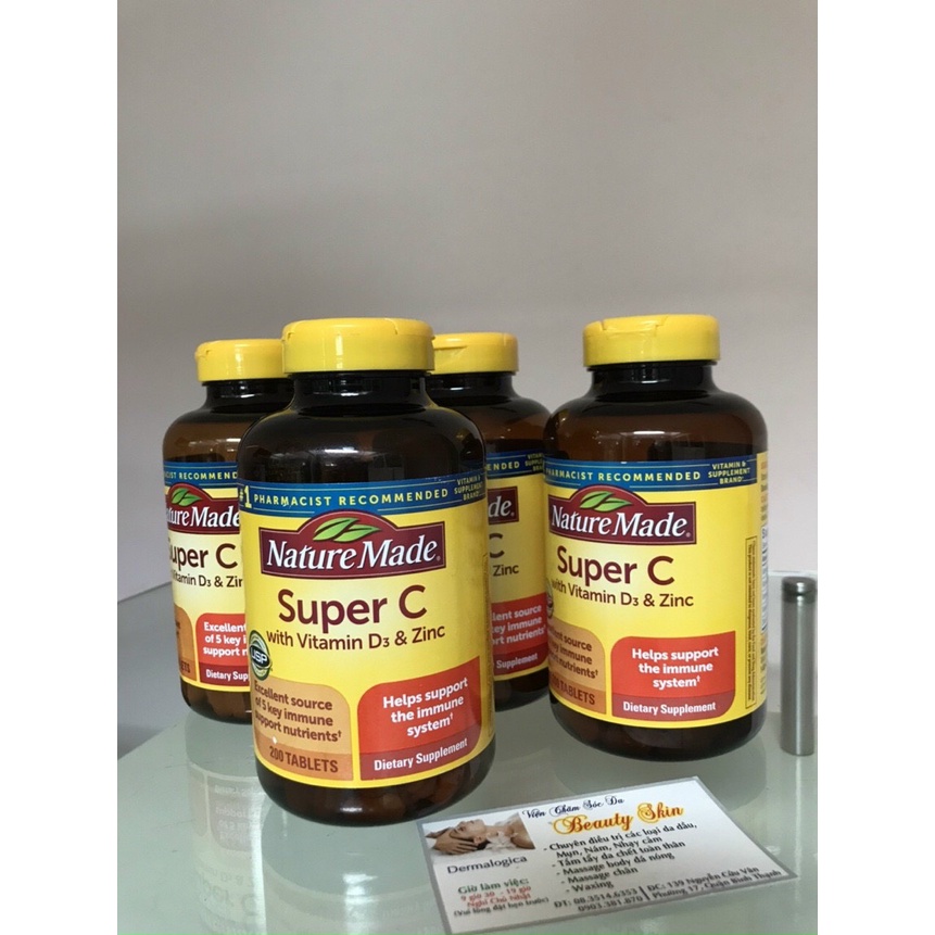 Viên Uống SUPER C & VITAMIN C Nature Made  - Viên Uống Giúp Sáng Da và Tăng Cường Hệ Miễn Dịch