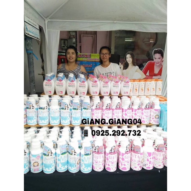 Sữa tắm bò Gluta Milky tặng kèm Sữa rửa mặt Thailand 800ml