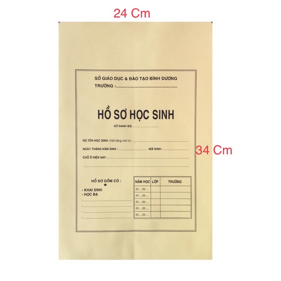 Túi đựng hồ sơ học sinh ( 24x34 Cm )