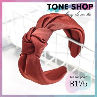 Băng đô cài tóc nữ tone shop băng đô bản to đỏ sẫm b175