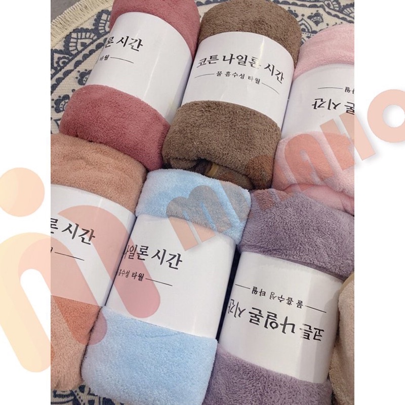 Khăn tắm Hàn quốc MINAHO - Khăn tắm lông cừu siêu thấm hút 140*70cm