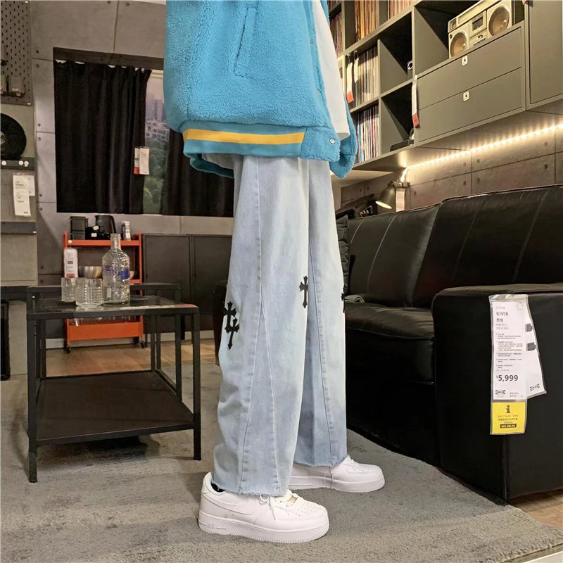 Quần jean ống rộng phong cách Hàn Quốc dành cho nam