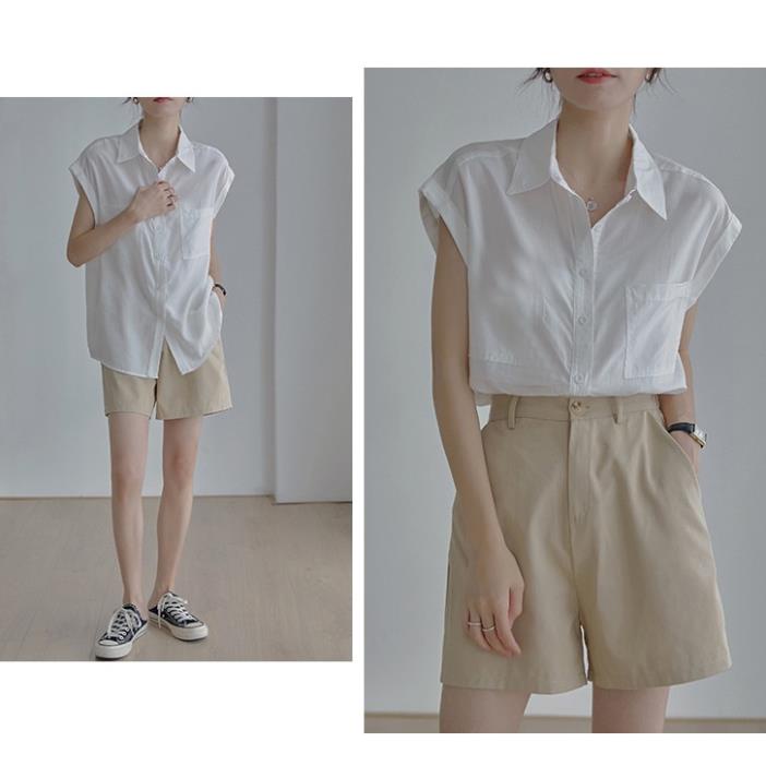 áo sơ mi nữ cộc tay cánh dơi cá tính chất mát mầu trắng mùa hè thoáng mát
