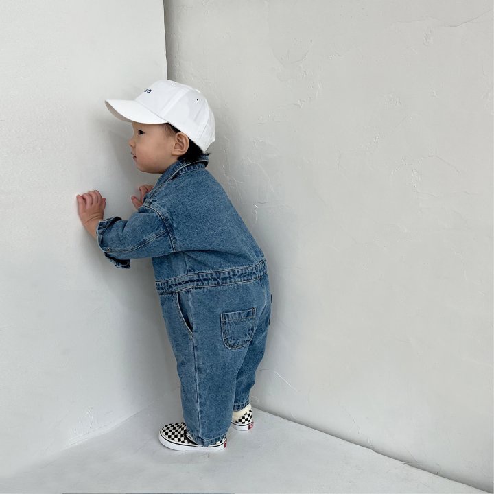 Bộ Áo Liền Quần Vải Denim Tay Dài Thời Trang Cho Bé Sơ Sinh 2254