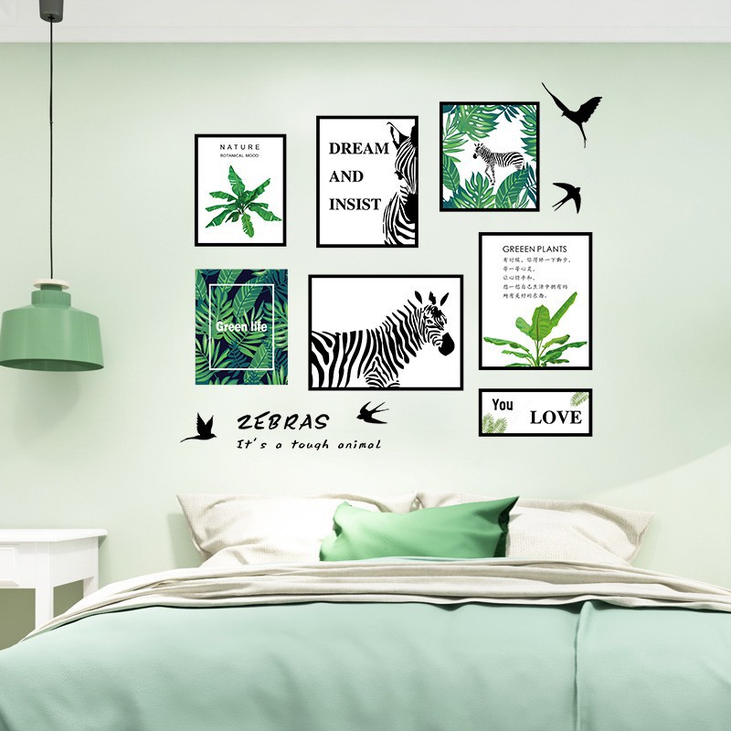 Decal dán tường phòng ngủ cho bé, trang trí phòng khách phòng cưới dễ thương (Ngựa Green)