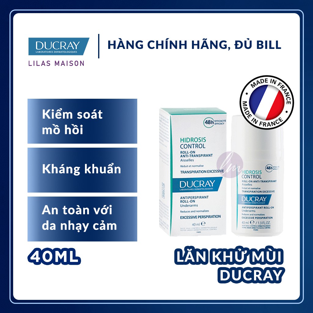 Lăn khử mùi Ducray Hydrosis Control 40ml