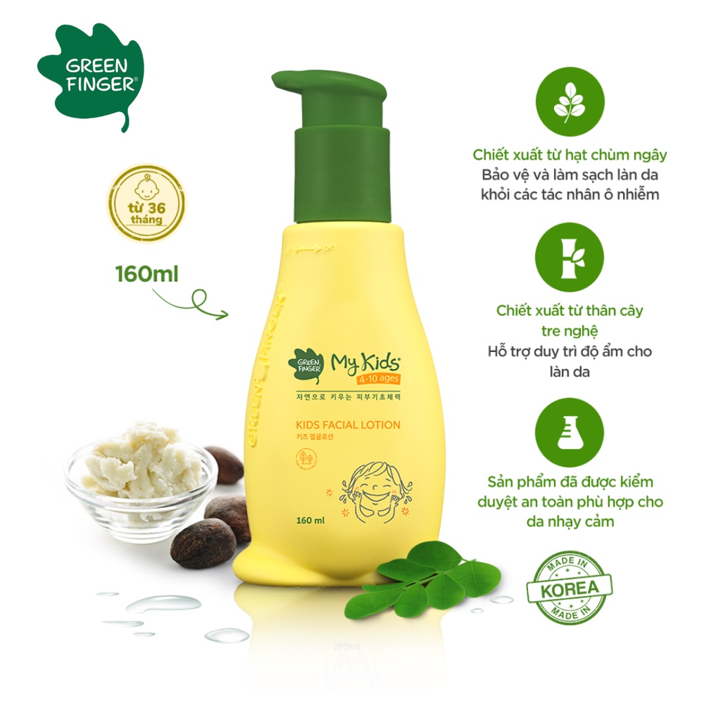 Sữa Dưỡng Ẩm Da Mặt Dành Cho Trẻ GREENFINGER MY KIDS FACIAL LOTION 160ml (1 chai)