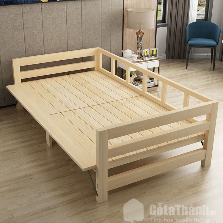 Giường ngủ gỗ thông xếp gọn có 5 kích thước chiều ngang dễ dạng chọn lựa - Giường ngủ gấp gọn có kèm Video và Ảnh Thật