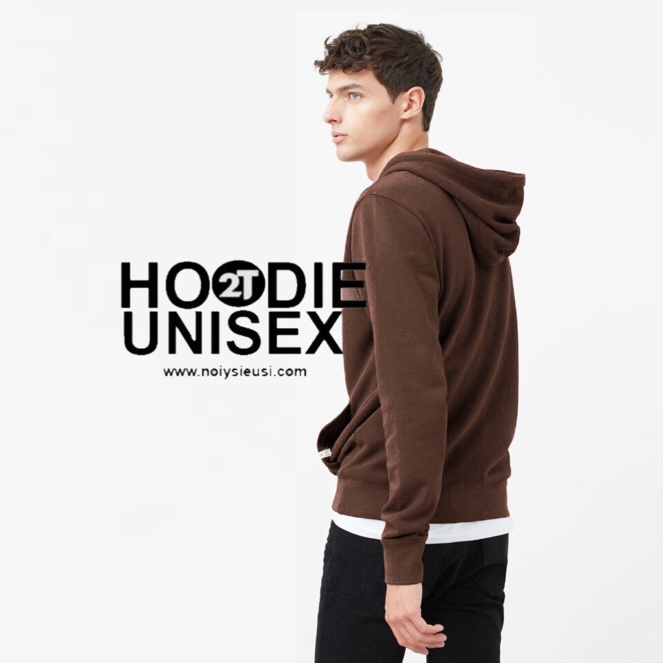 Áo hoodie unisex 2T Store H08 màu nâu chocolate - Áo khoác nỉ chui đầu nón 2 lớp dày dặn đẹp chất lượng | WebRaoVat - webraovat.net.vn