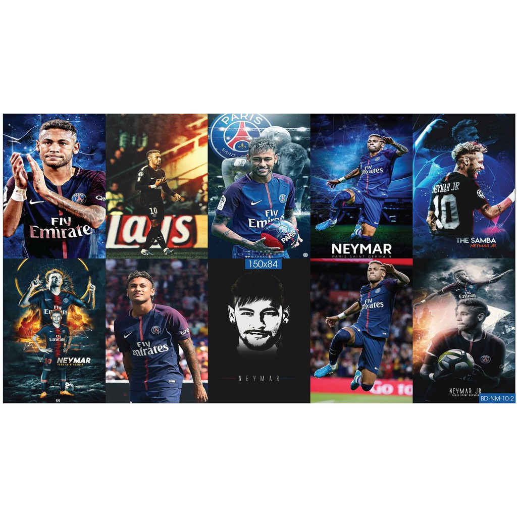 Combo Set 10 tờ Decal dán tường cầu thủ Neymar