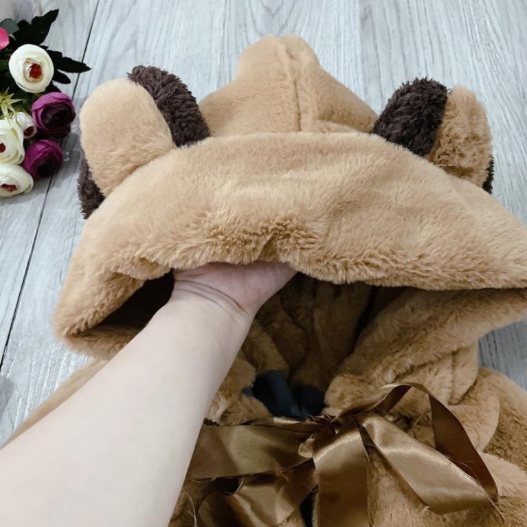 Áo Khoác Lông  nơ Tai Gấu Thắt Nơ  2 Màu  dưới 63kg - Áo Khoác Nữ Lót Lụa G087 | BigBuy360 - bigbuy360.vn