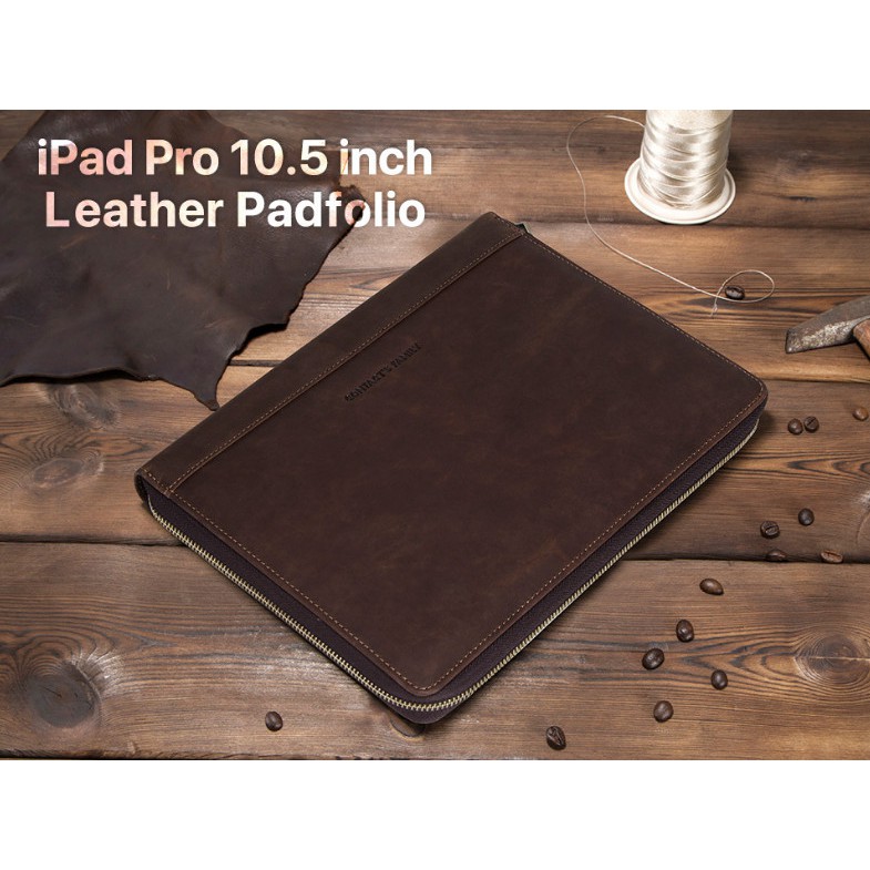 Túi da đa năng iPad 10.5 Padfolio chất liệu da bò thật - Home and Garden