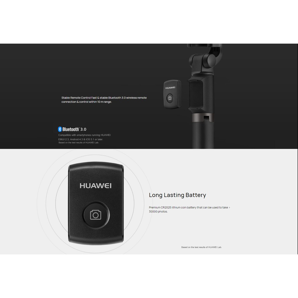 Gậy tự chụp hình Huawei 100% Af15 Bluetooth không dây thích hợp cho điện thoại Ios/ Huawei/ Xiaomi